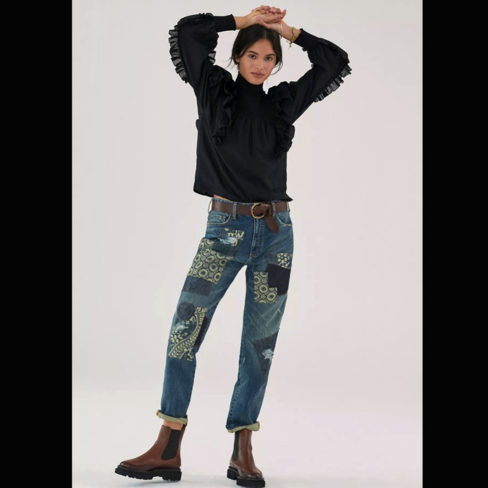 NWT Anthropologie Pilcro The Borrowed Boyfriend Jeans, Size 25